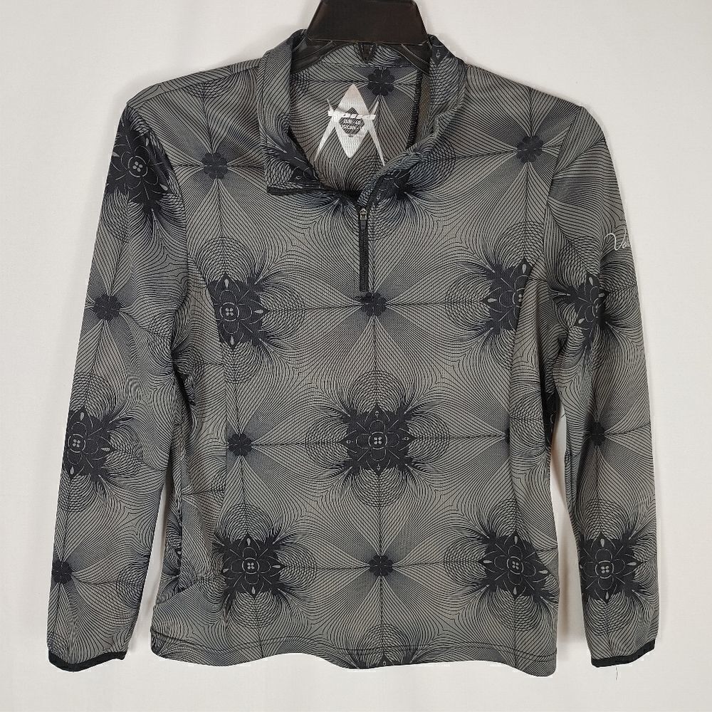 Volkl Women's Gray And Black Pullover Quarter Zip
